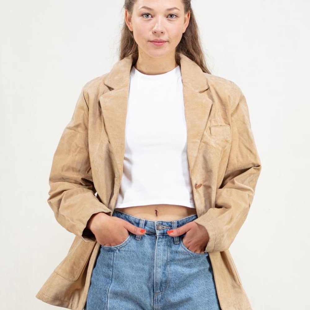 10/$25 Vintage Y2K Genuine leather blazer